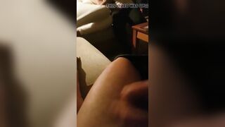 Cuckold Cums Watching: he couldn't handle her moaning while her pussy is getting fingered, so he cums in first 20s #2