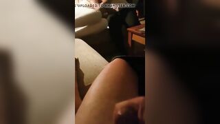 Cuckold Cums Watching: he couldn't handle her moaning while her pussy is getting fingered, so he cums in first 20s #3