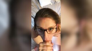 Cumshots: Cumshot on her glasses #2