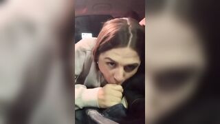 Cumsluts: Cumslut in the car #2