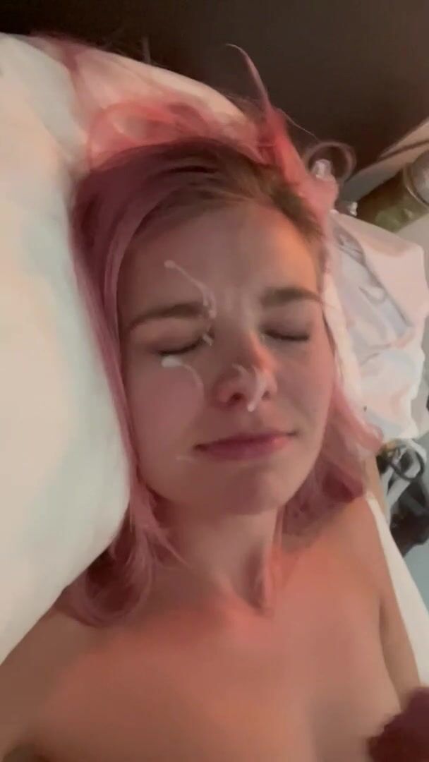 Pink haired facial
