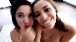 Cumsluts: Super Cute And Horny Girls Share Facial #4