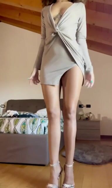 Upskirt after creampie