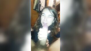 Cumsluts: surprise cum, she didn't like but says aww #3