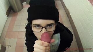 Girls Skillfully Squeeze Sperm: Public Cum Walk At The Mall #2