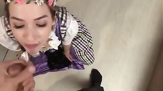 Cute Girl Swallows A Huge Load
