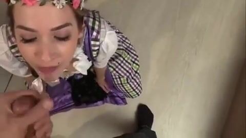 Cute Girl Swallows A Huge Load