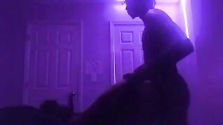 Ebony Cum: In the purple lights❤ #3