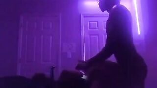 Ebony Cum: In the purple lights❤ #4