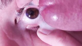 Eyes Cum: Cum in open eye | Extreme closeup #4