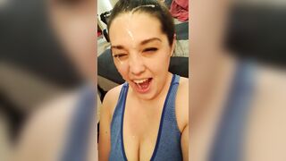 gwcumsluts: There's not much room left to cover my face more but a second layer won't hurt ???? #2