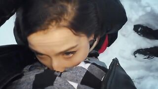 It's never too cold for the girls to share cum!