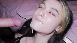 Cum on Tongue: She loves cum on her tongue #4