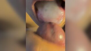 Cum on Tongue: Feeding me his cum #4