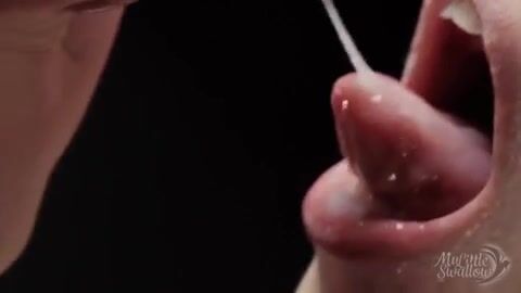 After he unloads into her mouth