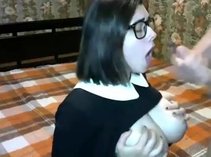 Hot Babe Takes Cum on Her Tits