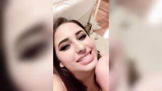 Cumshot Reactions: Her pretty face just got prettier #2